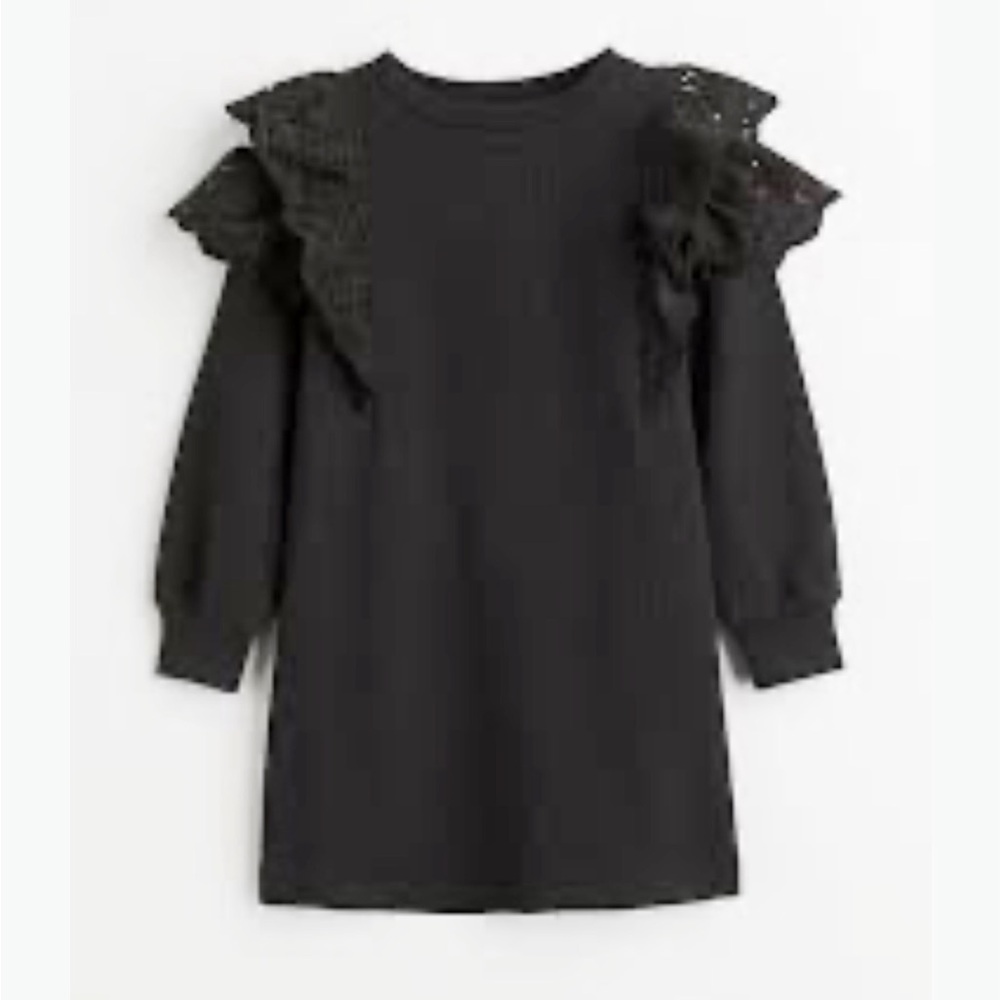 H&M Black Kids Dress with Lace Details. Excellent Condition, Size 5/6